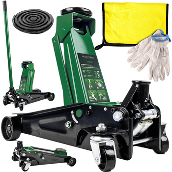 Mocny podnośnik samochodowy niskoprofilowy 2 tłoki żaba lewarek guma 3T ROCKFORCE