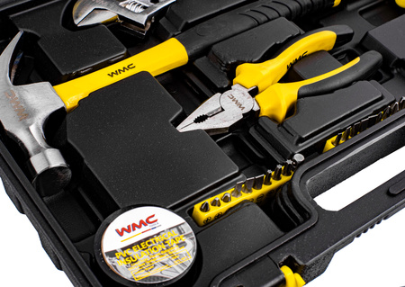 Zestaw narzędziowy klucze nasadowe wkrętaki bity 104 el WMC