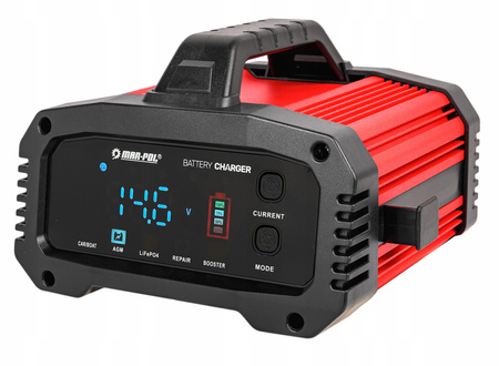 Prostownik ładowarka do akumulatorów z rozruchem agm booster 12V 24V 25A MAR-POL
