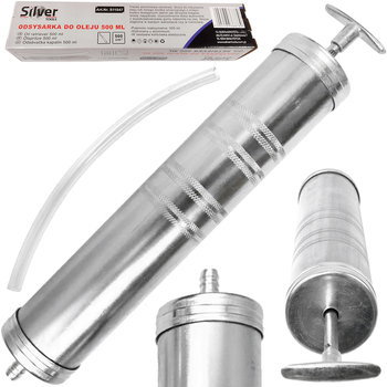 Odsysarka wysysarka ręczna do oleju pompka do oleju stalowa 500ml SILVER