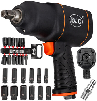 Klucz pneumatyczny udarowy do kół 1/2 mocny 1850Nm nasadki 8-32 zestaw BJC