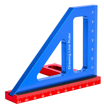 Kątomierz kątownik kwadratowy linijka 45/90° do obróbki drewna stolarski FALON-TECH