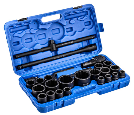 Klucze Nasadowe Udarowe 3/4" + 1" 12-kątne 26 el TRADE HOUSE