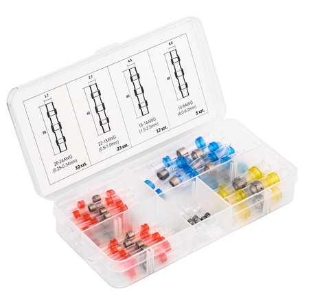 Złączki rurki koszulki termokurczliwe z cyną osłonki lutownicze rura 50szt FALON-TECH