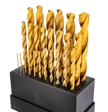 Zestaw wierteł tytanowych do metalu HSS 1-13 mm 25 el FALON-TECH