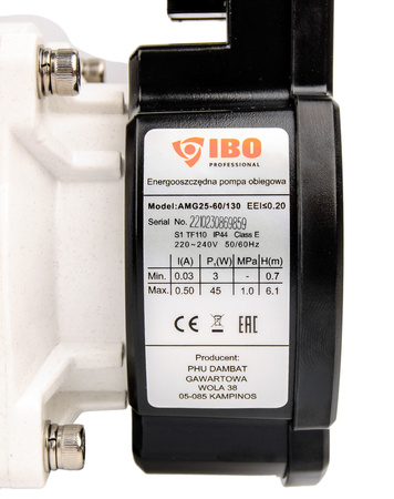 Pompa obiegowa elektryczna IBO AMG 25/60/130 PWM