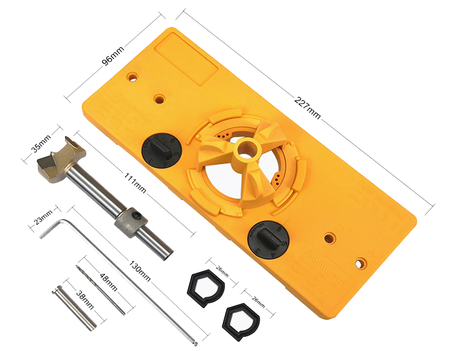 Szablon do wiercenia otworów pod zawiasy 15-35 FALON TECH