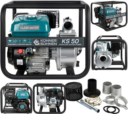 Pompa spalinowa do wody czystej motopompa ogrodowa KS50 7 kM 500l/min Konner&Sohnen KS