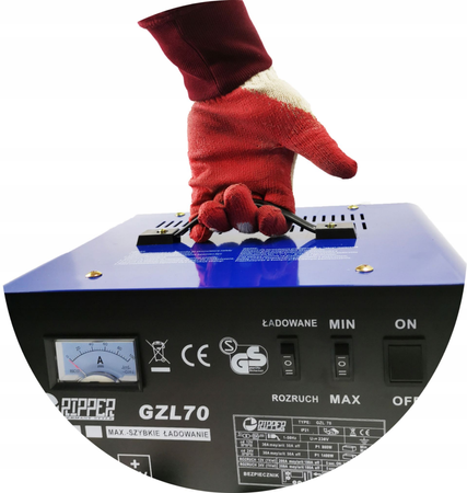 Prostownik samochodowy z rozruchem GZL 12/24V 70A + 200A rozruch MAR-POL