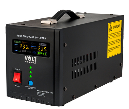 Zestaw awaryjne zasilanie przetwornica UPS SINUSPRO - 1000E 12V black + Akumulator 100Ah