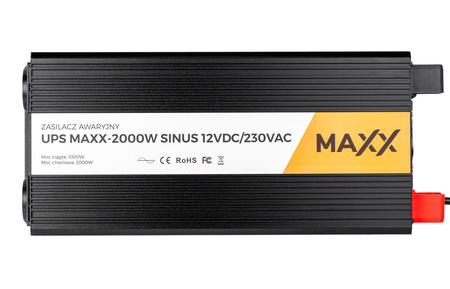 Przetwornica prądu napięcia UPS sinus 12v 230v MAXX 1000/2000W LCD PILOT 4SUN