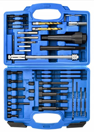 Zestaw do demontażu wyciągania wykręcania urwanych świec żarowych żarników 38el FALON-TECH