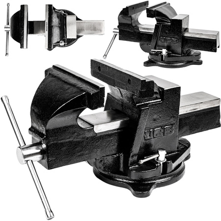 Profesjonalne imadło ślusarskie 200mm obrotowe stalowe JCB