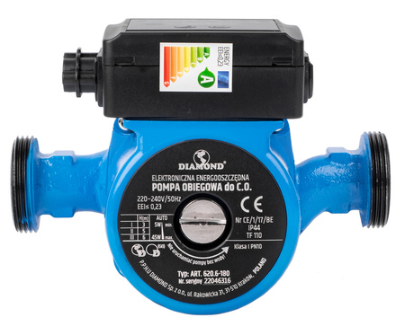 Pompa cyrkulacyjna obiegowa do pieca C.O. 25-60/180 + śrubunki 5-45W DIAMOND