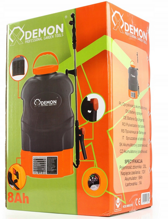 Opryskiwacz akumulatorowy ciśnieniowy plecakowy elektryczny 5 dysz 20l DEMON