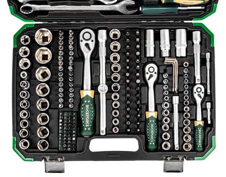 Zestaw narzędziowy warsztatowy klucze nasadowe nasadki płaskie torx 216 + 6el ROCKFORCE