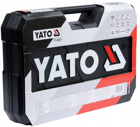 Zestaw narzędziowy klucze nasadowe wkrętaki bity 150el YT-38811 YATO
