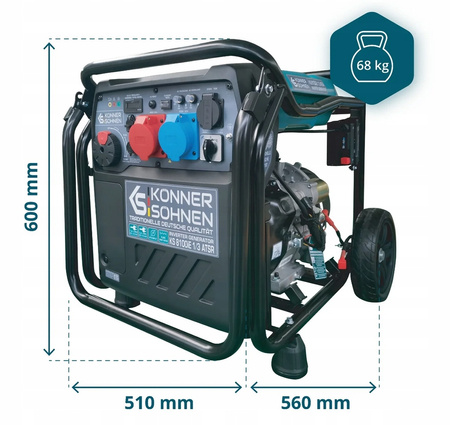 Agregat generator prądu inwertorowy KS8100iE 1/3 8,5kW 3 fazy z rozruchem elektrycznymKönner & Söhnen KS