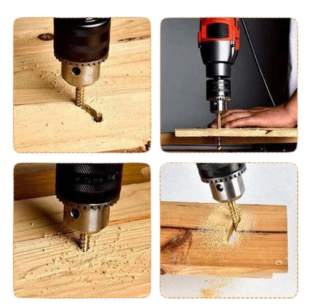 Wiertła frezujące HSS-TiN 3-8mm 6 szt. SILVER