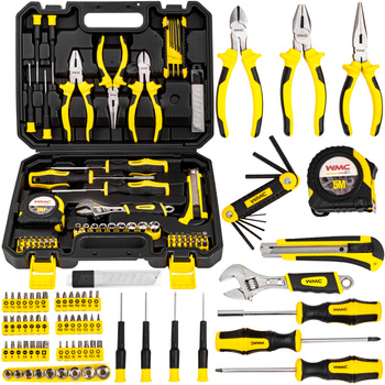 Zestaw narzędziowy klucze nasadowe wkrętaki bity 82 el WMC