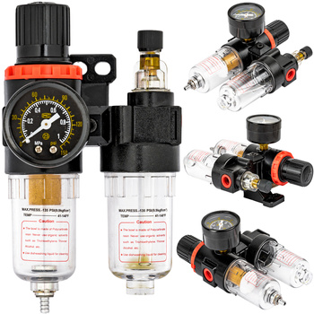 Odwadniacz filtr powietrza reduktor naolejacz do sprężarki kompresora 1/4" GEKO