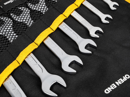 Klucze płasko oczkowe dwustronne zestaw płachta satyna Cr-V 10el 6-27mm JCB