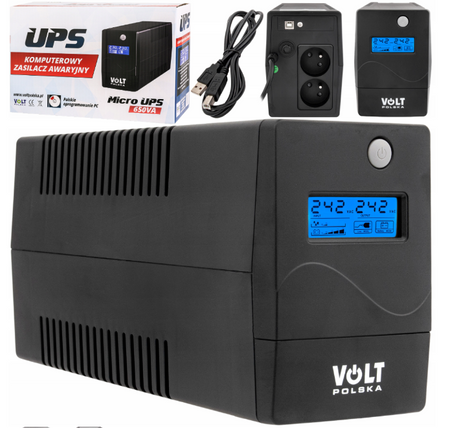 Zasilacz awaryjny UPS LCD 650Va 360W 7Ah + program VOLT POLSKA