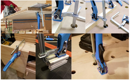 Ścisk stolarski dźwigniowy zacisk uchwyt do szyny odkuwany 160x60mm FALON-TECH