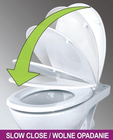 Deska WC wolnoopadająca sedesowa twarda wypinana klik-klak FALA