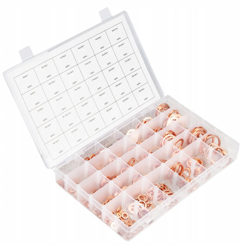 Podkładki miedziane uszczelki 580 sztuk GEKO