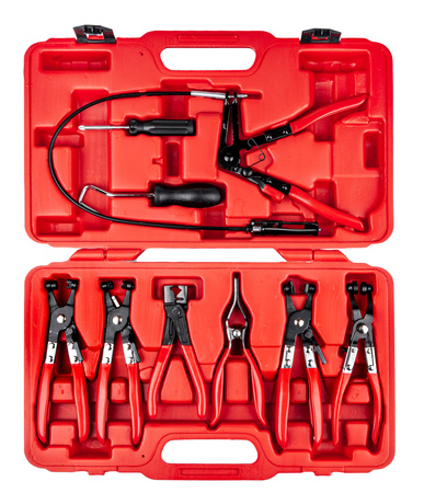 Szczypce do opasek taśmowych z długą linką 9 sztuk SILVER