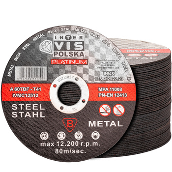 Tarcze tarcza do cięcia metalu stali inox 125 x 1,2 mm zestaw 50 sztuk  FALON-TECH