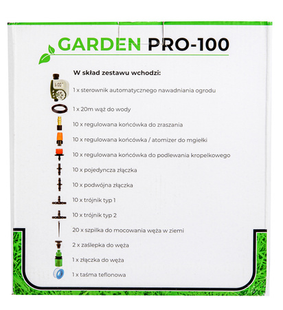 Zestaw do Nawadniania Ogrodowego Irygacji Ogrodu Szklarni GARDEN PRO-100 VOLT POLSKA