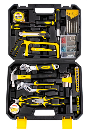 Zestaw narzędziowy klucze nasadowe wkrętaki bity 100 el. WMC