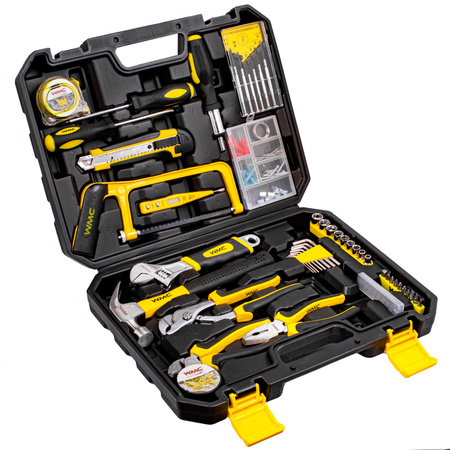 Zestaw narzędziowy klucze nasadowe wkrętaki bity 100 el. WMC