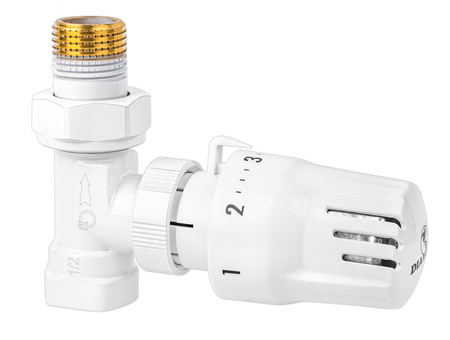 Zestaw termostatyczny 1/2" prosty - głowica + zawory DN15 DIAMOND