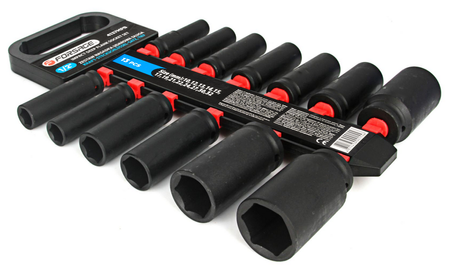 Nasadki udarowe długie klucze nasadowe CRV mocne zestaw 1/2" 10-32 mm 13el FORSAGE