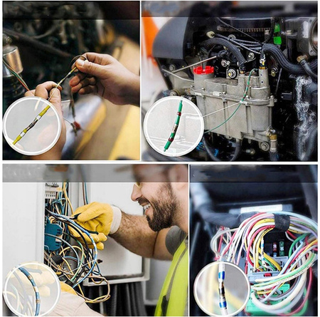 Złączki rurki koszulki termokurczliwe z cyną osłonki lutownicze rura 50szt FALON-TECH