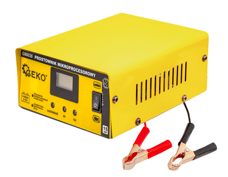 Ładowarka prostownik mikroprocesorowy do akumulatora lcd 6v 12v 15A GEKO
