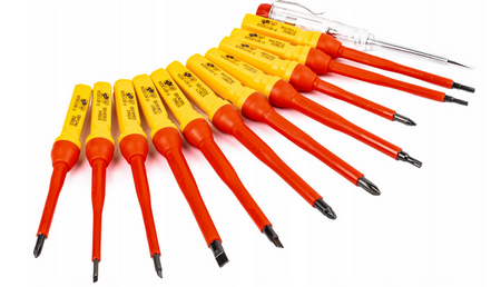 Zestaw wkrętaki izolowane śrubokręty dla elektryka solidne 1000v 13el AW TOOLS
