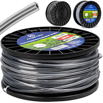 Żyłka tnąca do kosy i podkaszarki wzmocniona drutem 2.7mm 100m