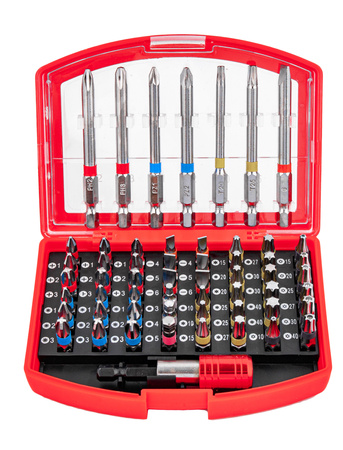 Zestaw Bitów 56 el. 1/4" - 25mm, 75mm Bity Torx Imbus SILVER