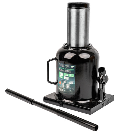 Podnośnik hydrauliczny słupkowy butelkowy maszynowy mocny 50 TON lewarek ROCKFORCE