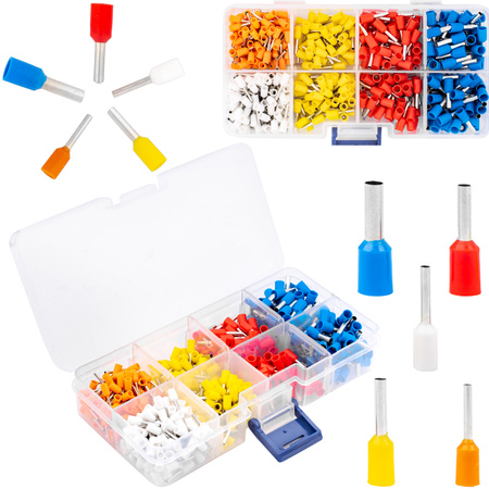 Tulejki do zakańczania przewodów izolowane 500szt. Falon-Tech