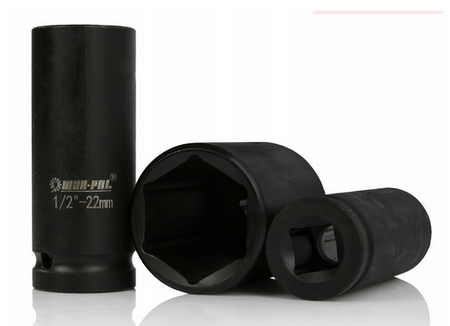 Zestaw nasadki udarowe nasadowe 1/2" do klucz pneumatyczny 10-38mm 20szt MAR-POL