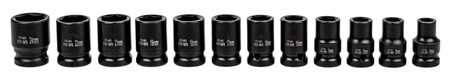 Nasadki udarowe klucze nasadowe krótkie 1/2" 10-24 mm zestaw 12el PARTNER