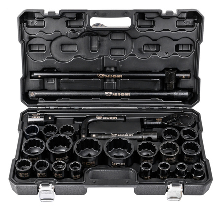 Zestaw klucze nasadowe udarowe 3/4" + 1" 26el. JCB