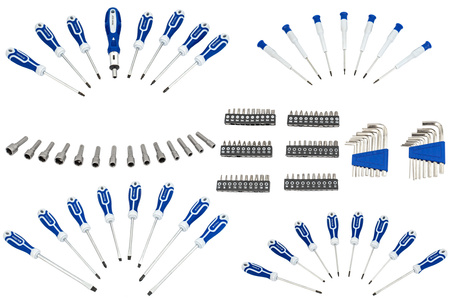 Zestaw śrubokrętów wkrętaków bity klucze nasadki imbusy torx z magnesem 122el FALON-TECH