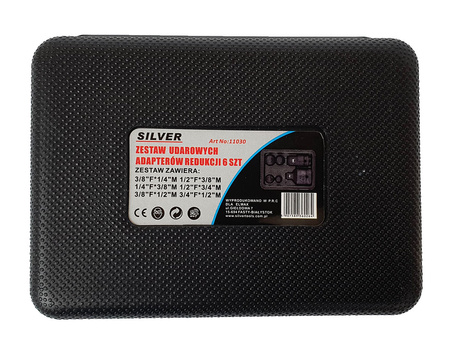 Redukcje udarowe adapter na klucz 6 szt. SILVER