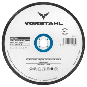 Tarcza tnąca płaska 230x2,0 mm do cięcia metalu stali VORSTAHL